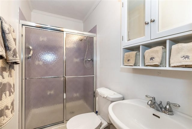 3912 Milton Dr, Richland, PA 15044 - full bath with crown molding and a stall shower