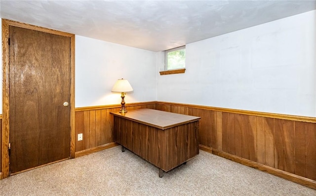 3912 Milton Dr, Richland, PA 15044 - office area featuring wainscoting, wooden walls, and light carpet
