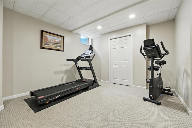 708 Reiser Ct, Cranberry Twp, PA 16066 - exercise room featuring carpet and recessed lighting