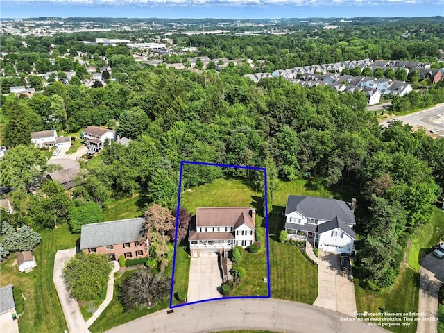 708 Reiser Ct, Cranberry Twp, PA 16066 - aerial view of residential area featuring property boundaries highlighted
