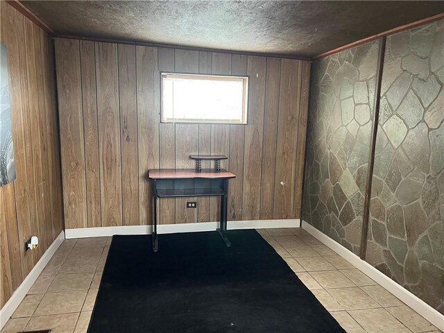 2220 Cronemeyer St, Mckeesport, PA 15132 - basement with wood walls and tile patterned floors
