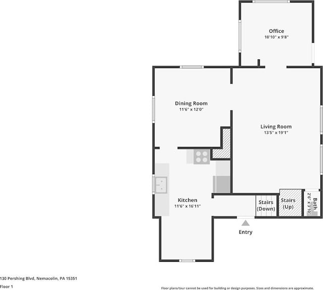 130 Pershing Blvd, Nemacolin, PA 15351 - view of property floor plan