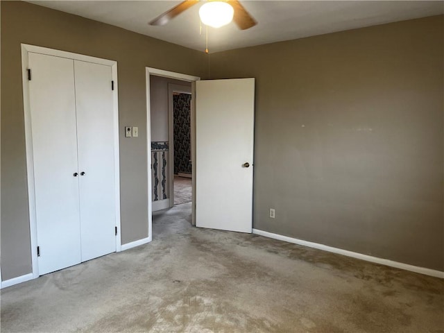 15 S 7th St, Youngwood, PA 15697 - unfurnished bedroom featuring carpet floors, a closet, and ceiling fan