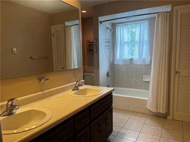 15 S 7th St, Youngwood, PA 15697 - bathroom with tile patterned flooring, shower / tub combo, double vanity, and a closet