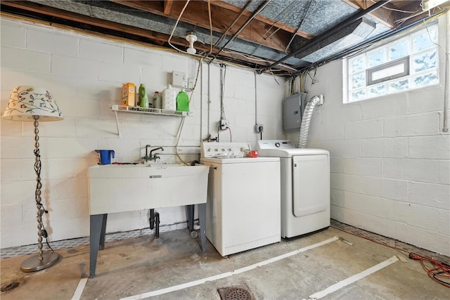 445 Pacific Ave, Forest Hills Boro, PA 15221 - laundry area featuring washer and dryer and electric panel