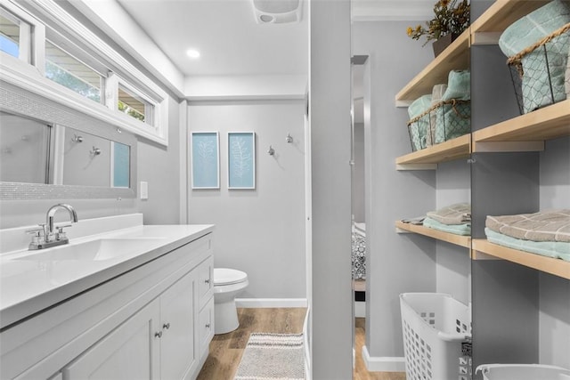 12187 Mantor St, Conneaut Lake, PA 16316 - bathroom with wood finished floors and vanity