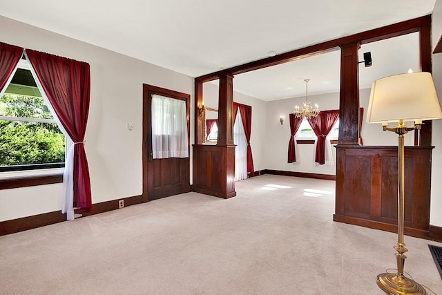 4214 Northern Pike, Monroeville, PA 15146 - carpeted foyer entrance with a chandelier and ornate columns