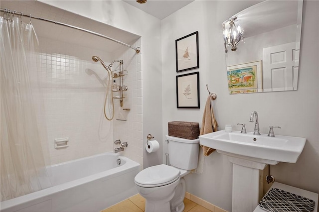 930 Valleyview Rd, Mt Lebanon, PA 15243 - full bath with shower / bathtub combination with curtain and tile patterned floors