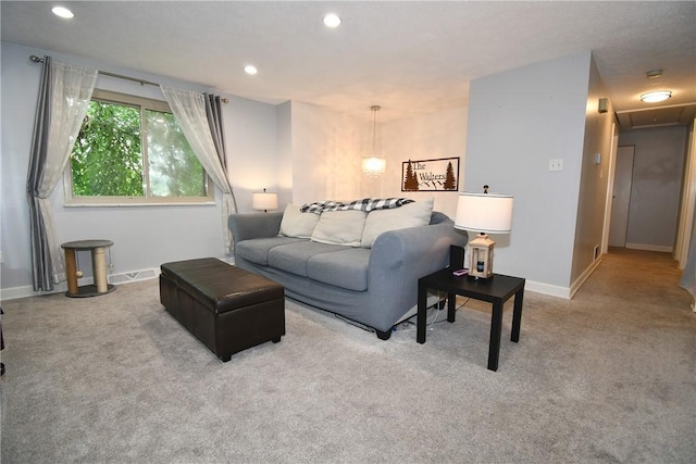 4095 Overlook St, South Park, PA 15129 - carpeted living room with recessed lighting