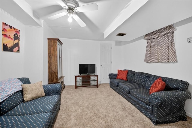 435 Ohio Ave, Glassport, PA 15045 - living room with carpet flooring and ceiling fan
