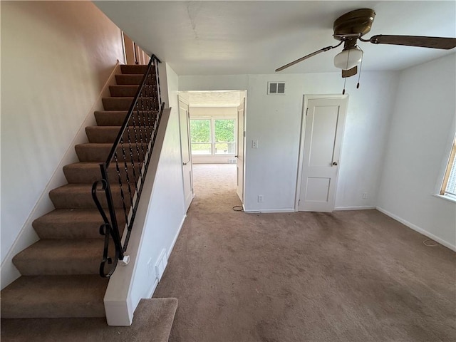 3170 Dutch Ridge Rd, Brighton Twp, PA 15009 - stairs with carpet flooring and ceiling fan