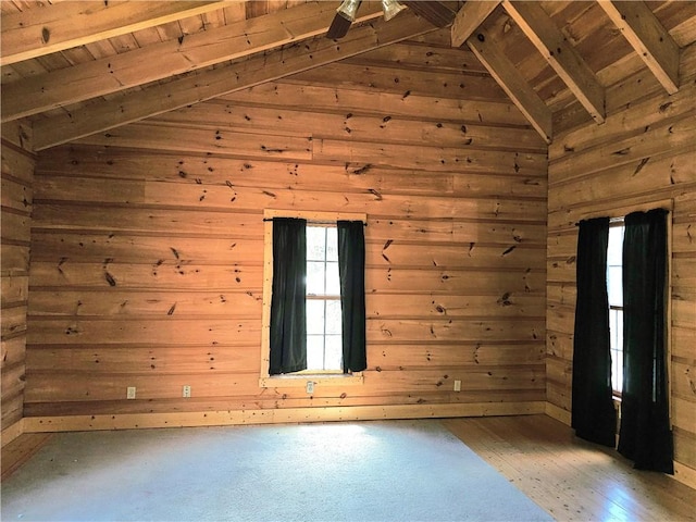 459 Big Knob Rd, New Sewickley Twp, PA 15074 - spare room featuring wooden walls and wooden ceiling