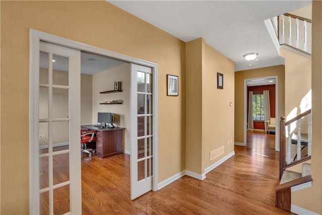 371 Marshall Heights Dr, Marshall, PA 15090 - foyer entrance featuring wood finished floors, french doors, and stairs