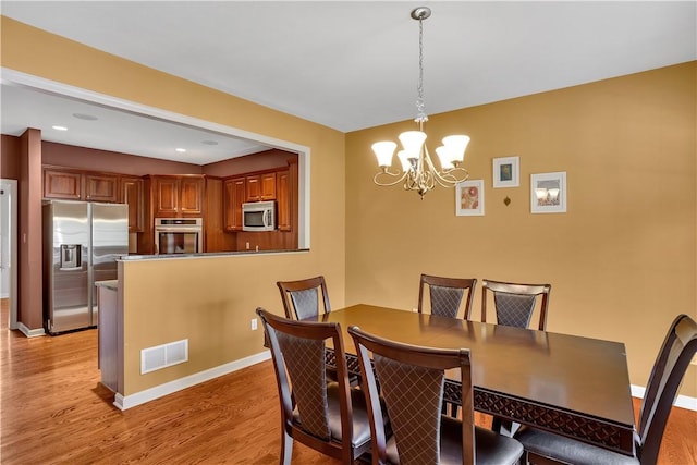 371 Marshall Heights Dr, Marshall, PA 15090 - dining space featuring light wood-type flooring, a chandelier, and recessed lighting