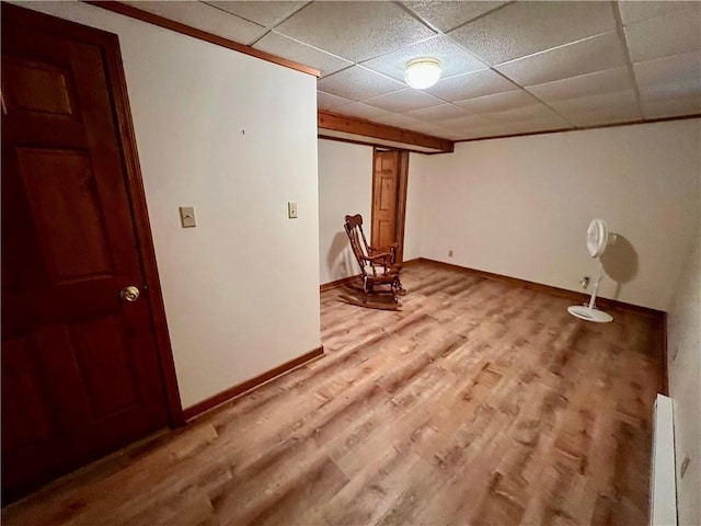 245 Chippewa Dr, Neshannock Twp, PA 16105 - finished basement with wood finished floors and a paneled ceiling