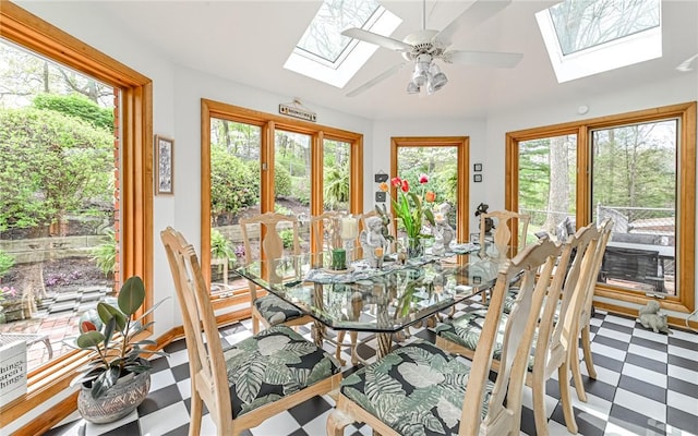 130 Killarney Rd, Pine Twp, PA 15090 - dining space featuring a skylight, plenty of natural light, and tile patterned floors