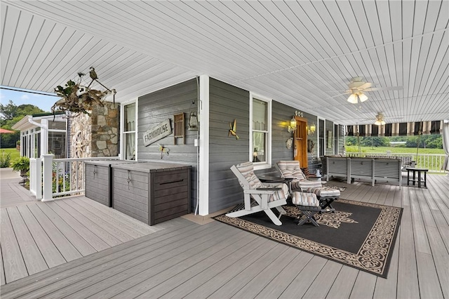 160 Railroad St, Hempfield Twp, PA 15665 - wooden deck featuring ceiling fan and outdoor lounge area