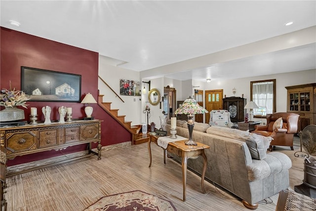 160 Railroad St, Hempfield Twp, PA 15665 - living area with stairway and wood finished floors