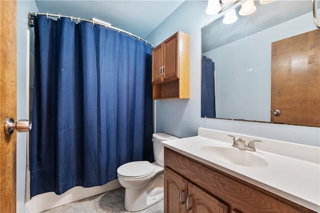 1222 Lakevue Dr, Penn Twp, PA 16002 - bathroom featuring vanity, curtained shower, and tile patterned flooring