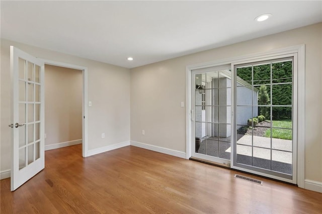 200 Neville, Edgeworth, PA 15143 - empty room with french doors, wood finished floors, and recessed lighting
