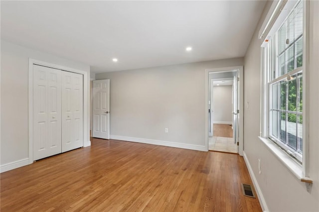 200 Neville, Edgeworth, PA 15143 - unfurnished bedroom featuring light wood-style flooring, recessed lighting, and a closet