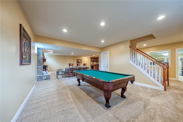 522 Salem Hts, Pine Twp, PA 15044 - playroom with carpet flooring, recessed lighting, billiards, and bar