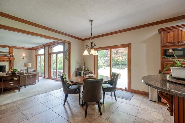 522 Salem Hts, Pine Twp, PA 15044 - dining room with light tile patterned flooring, ornamental molding, and light carpet