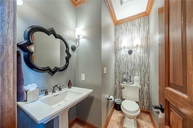 522 Salem Hts, Pine Twp, PA 15044 - half bath featuring tile patterned floors and crown molding