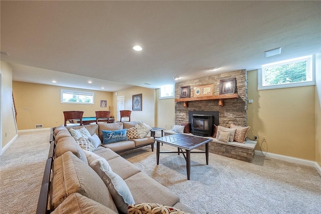 522 Salem Hts, Pine Twp, PA 15044 - carpeted living area featuring baseboards and recessed lighting