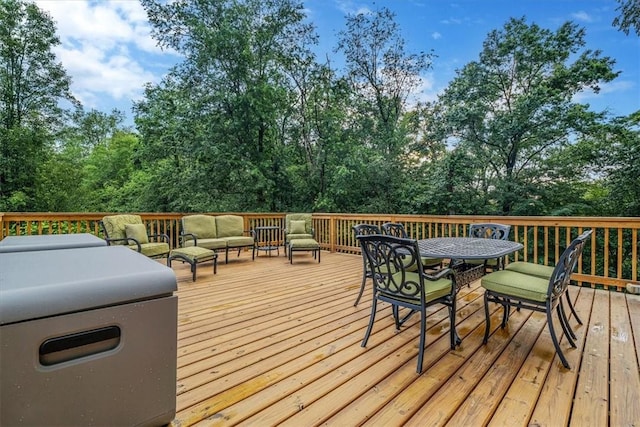 27 Watson St, Leet Twp, PA 15143 - wooden terrace with outdoor lounge area and outdoor dining space