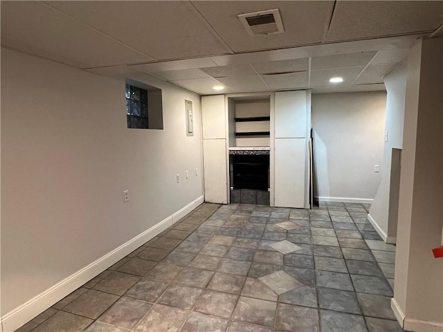 716 Vallevista Ave, Mt Lebanon, PA 15234 - finished basement with a drop ceiling and baseboards