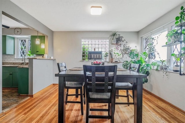 310 Glaser Ave, Bellevue, PA 15202 - dining area with light wood-type flooring and baseboards