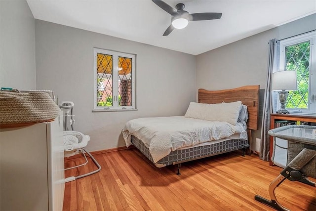 310 Glaser Ave, Bellevue, PA 15202 - bedroom with wood finished floors and ceiling fan