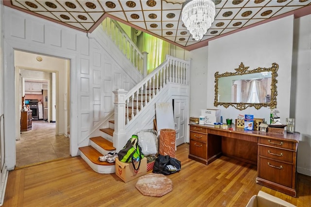 1503 Beechview Ave, Beechview, PA 15216 - stairway featuring a chandelier and wood finished floors