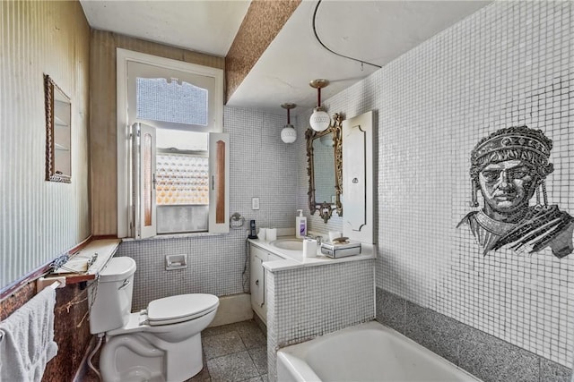 1503 Beechview Ave, Beechview, PA 15216 - bathroom featuring tile walls, a tub to relax in, and vanity