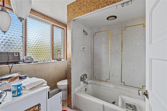 1503 Beechview Ave, Beechview, PA 15216 - full bath with plenty of natural light, shower / washtub combination, wallpapered walls, and vanity