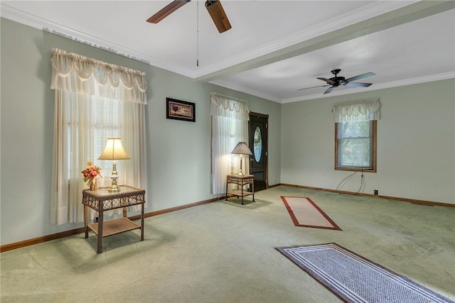 248 Shaffer Rd, North Sewickley Twp, PA 15010 - unfurnished room with a ceiling fan, carpet, and ornamental molding
