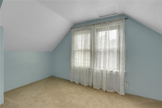 248 Shaffer Rd, North Sewickley Twp, PA 15010 - bonus room with carpet floors, vaulted ceiling, and attic access