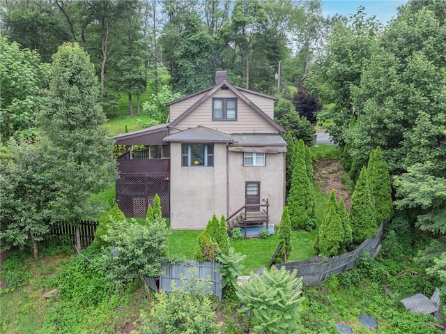 248 Shaffer Rd, North Sewickley Twp, PA 15010 - view of side of property featuring stucco siding and a metal roof