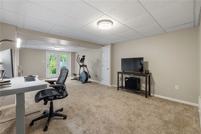 706 Williamsburg Ct, Cranberry Twp, PA 16066 - carpeted office space with a drop ceiling