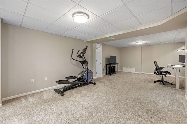 706 Williamsburg Ct, Cranberry Twp, PA 16066 - exercise area with a drop ceiling and carpet