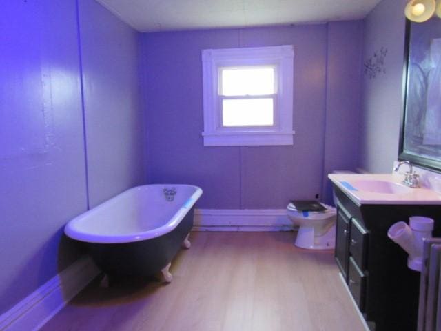 103 Memorial St, Dunbar, PA 15431 - full bathroom with a freestanding bath, vanity, and wood finished floors