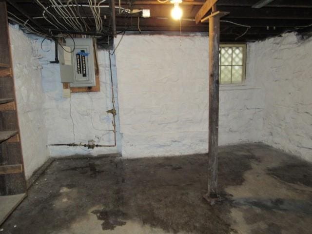 103 Memorial St, Dunbar, PA 15431 - unfinished basement featuring electric panel