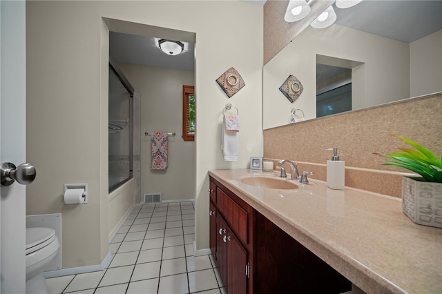 101 Jane Kirk Ct, Center Twp, PA 15001 - bathroom featuring tile patterned flooring, vanity, bath / shower combo with glass door, and tasteful backsplash