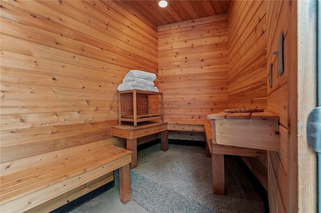 101 Jane Kirk Ct, Center Twp, PA 15001 - sauna / steam room with wooden walls, wooden ceiling, carpet flooring, and recessed lighting