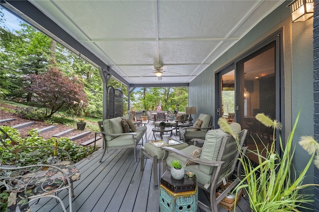 101 Jane Kirk Ct, Center Twp, PA 15001 - deck featuring a ceiling fan