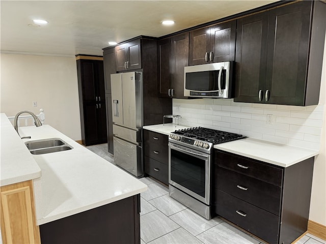 2350 Mount Vernon Ave, Murrysville, PA 15632 - kitchen featuring appliances with stainless steel finishes, backsplash, light countertops, and recessed lighting