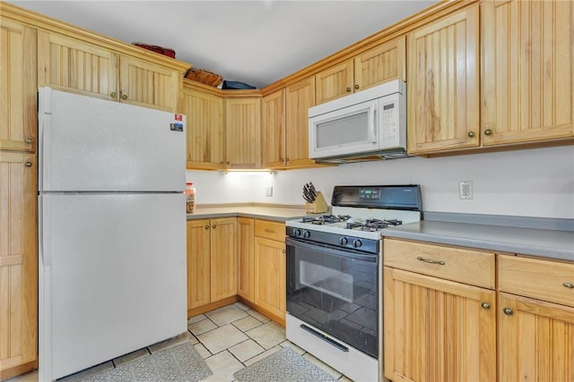 2203 14th St, Patterson Twp, PA 15010 - kitchen with white appliances, light brown cabinets, and light countertops