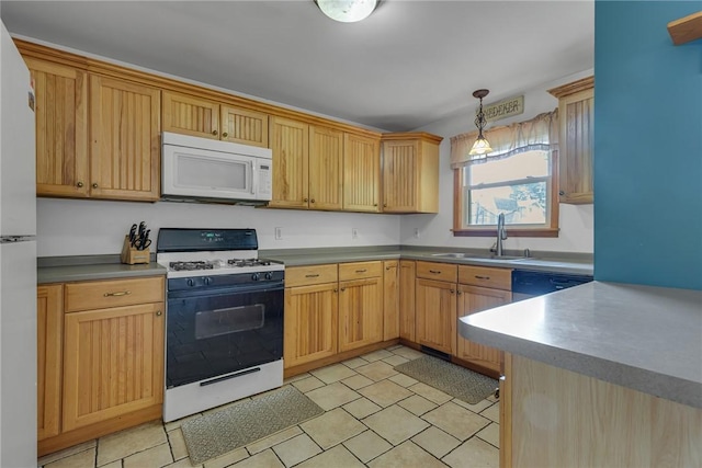 2203 14th St, Patterson Twp, PA 15010 - kitchen featuring white appliances and pendant lighting