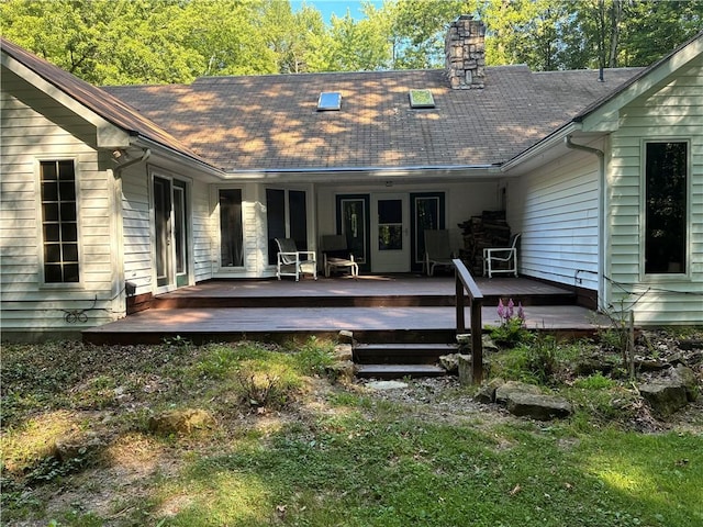 5569 E State St, Hermitage, PA 16148 - rear view of property featuring a chimney and a shingled roof